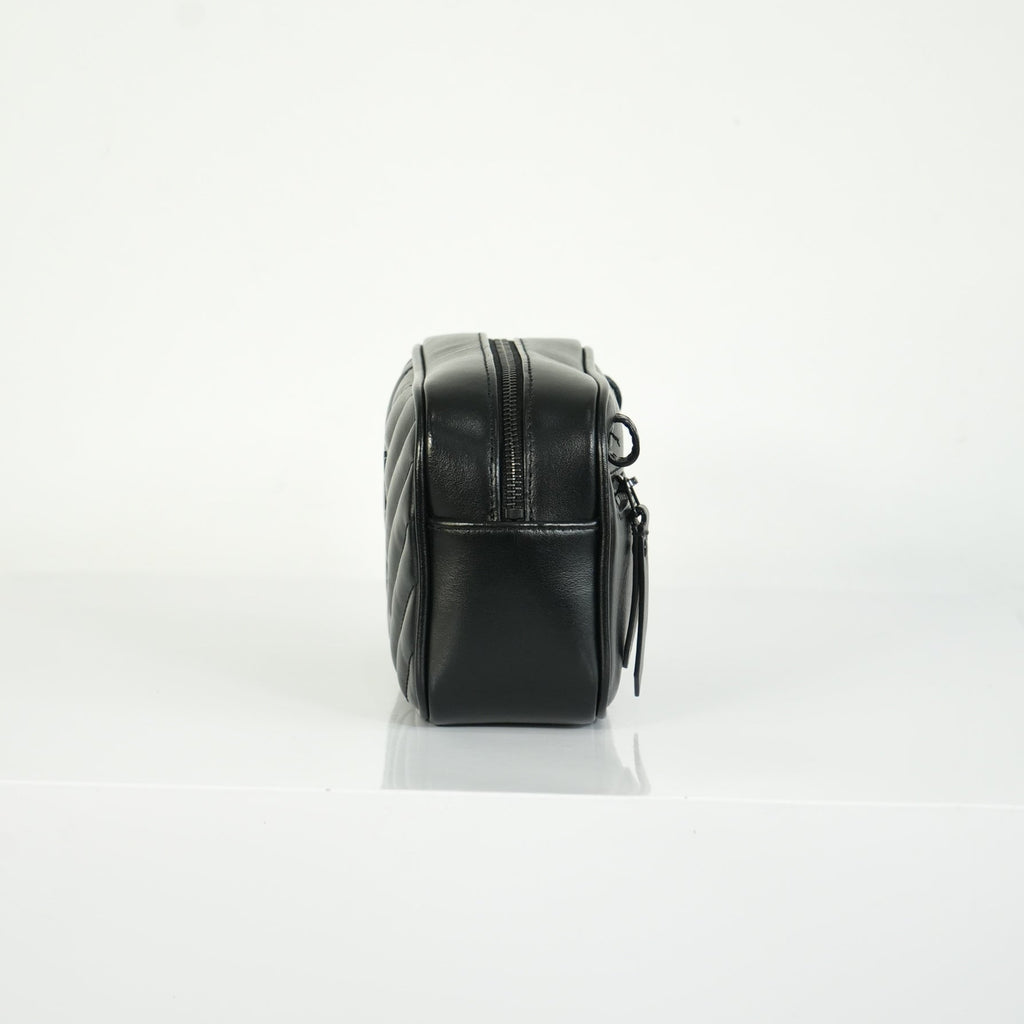 Saint Laurent Lou Camera Bag Black Chevron Quilted Leather Black Hardware