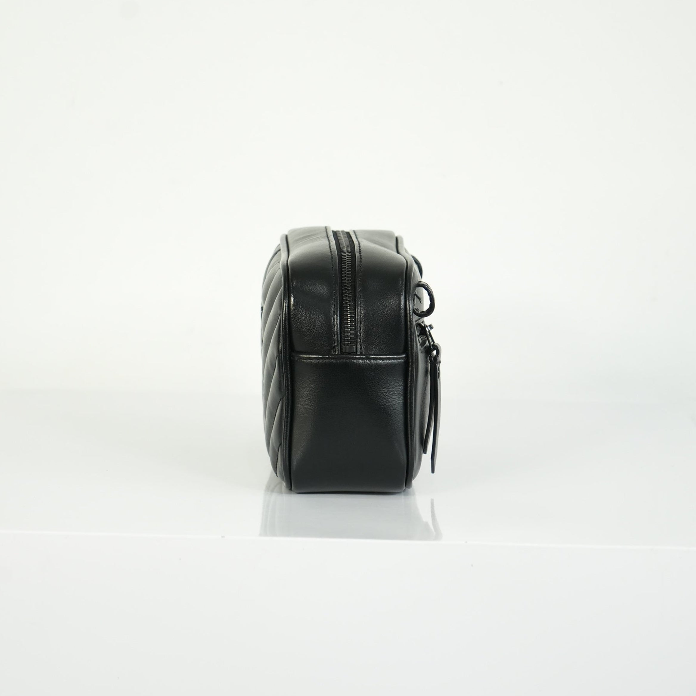 Saint Laurent Lou Camera Bag Black Chevron Quilted Leather Black Hardware