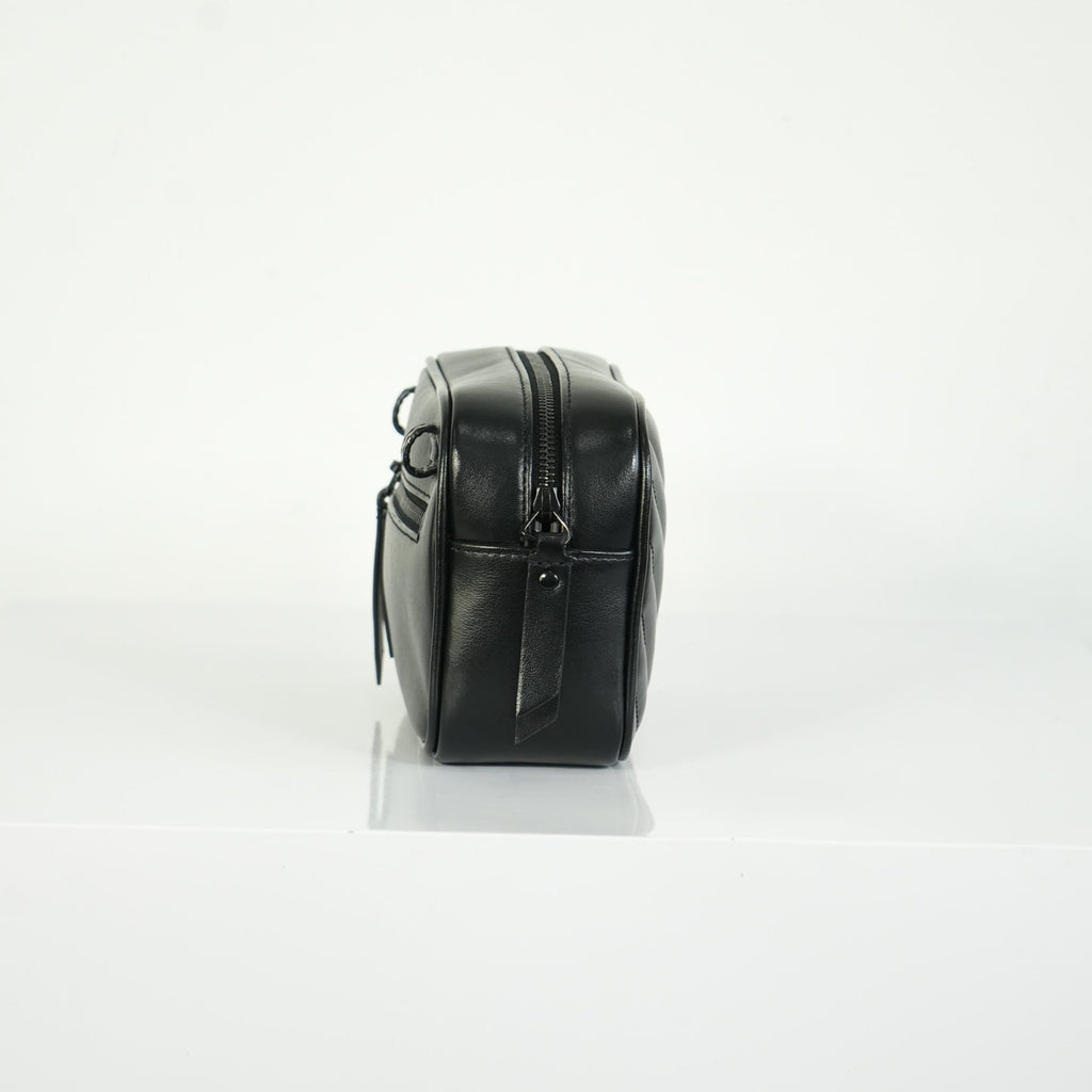 Saint Laurent Lou Camera Bag Black Chevron Quilted Leather Black Hardware