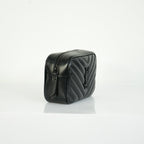 Saint Laurent Lou Camera Bag Black Chevron Quilted Leather Black Hardware