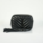 Saint Laurent Lou Camera Bag Black Chevron Quilted Leather Black Hardware