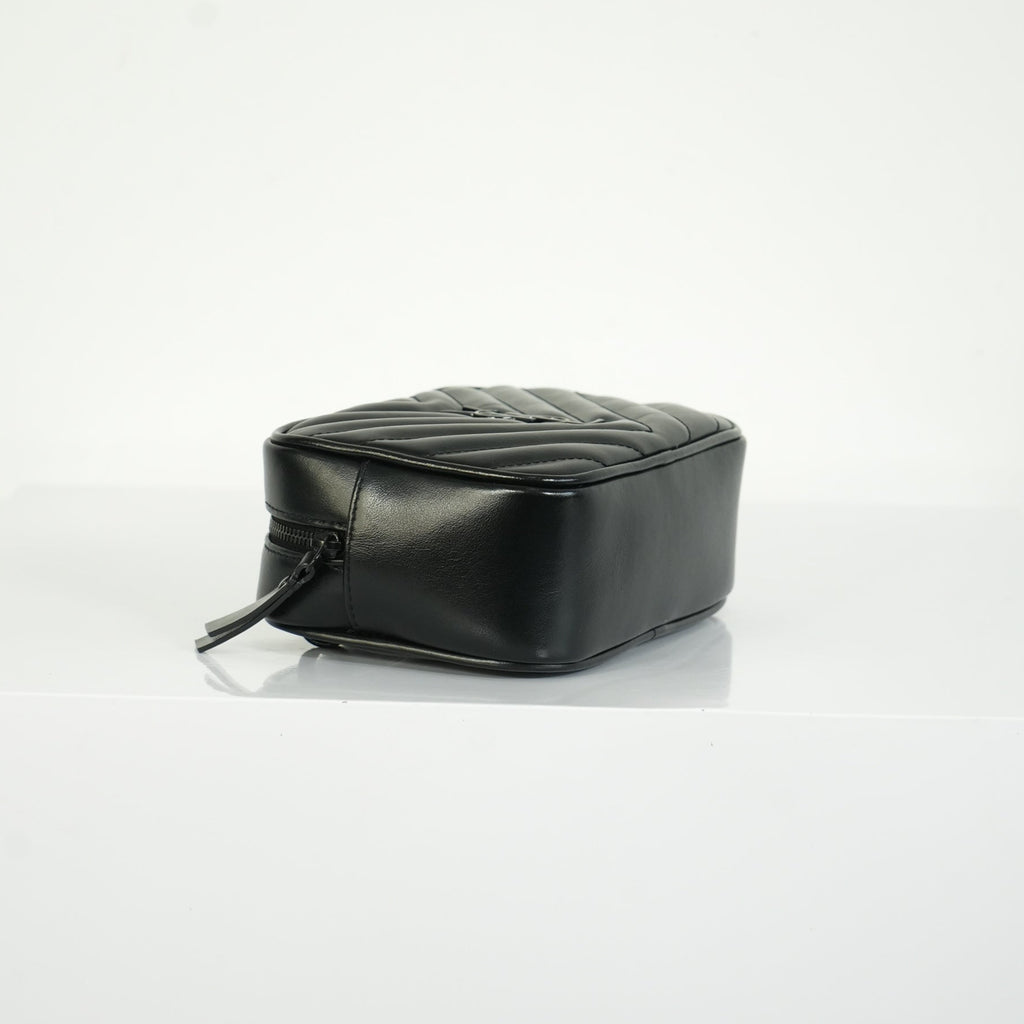 Saint Laurent Lou Camera Bag Black Chevron Quilted Leather Black Hardware