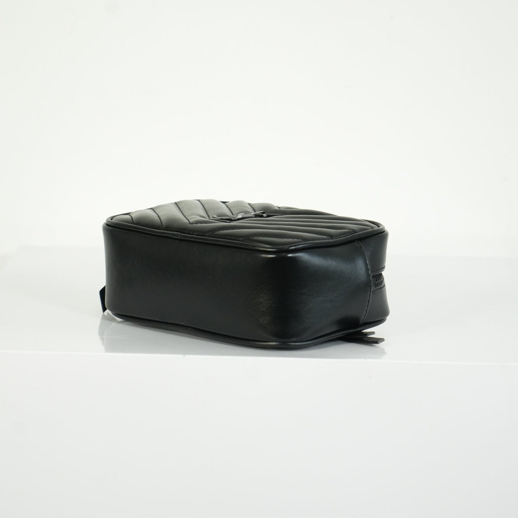 Saint Laurent Lou Camera Bag Black Chevron Quilted Leather Black Hardware
