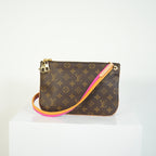 Louis Vuitton Pallas Clutch Monogram Canvas Pink Leather Shoulder Bag