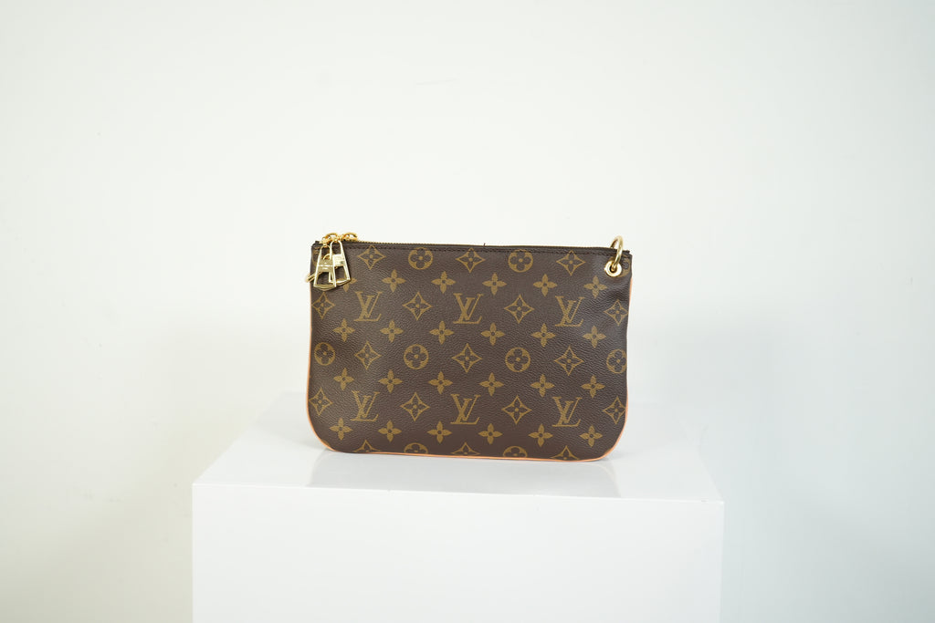 Louis Vuitton Pallas Clutch Monogram Canvas Pink Leather Shoulder Bag
