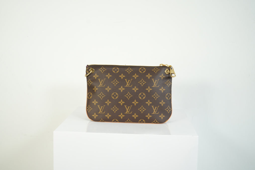 Louis Vuitton Pallas Clutch Monogram Canvas Pink Leather Shoulder Bag
