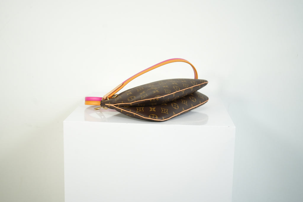 Louis Vuitton Pallas Clutch Monogram Canvas Pink Leather Shoulder Bag