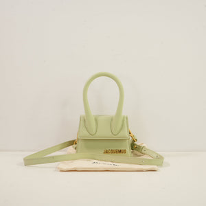 Jacquemus Le Chiquito Mini Top Handle Bag in Light Green (Dustbag, Strap)