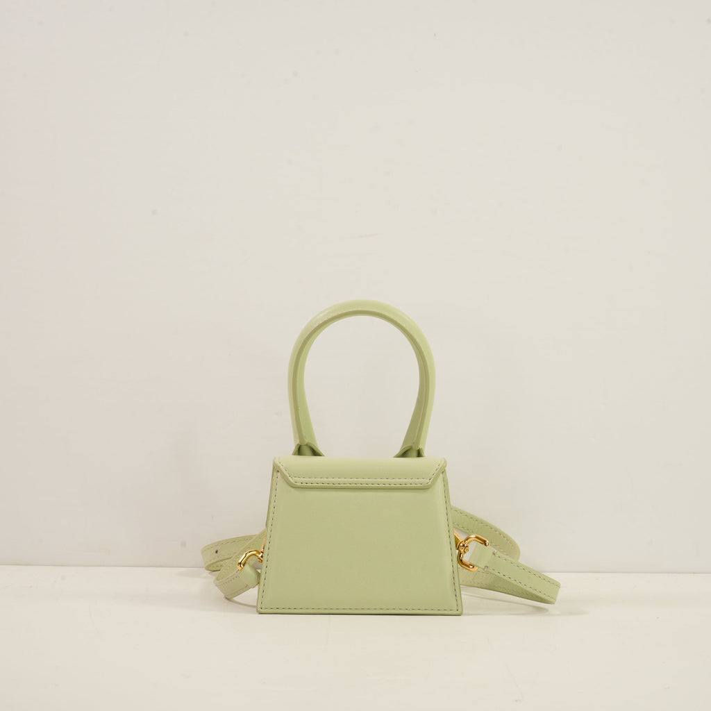 Jacquemus Le Chiquito Mini Top Handle Bag in Light Green (Dustbag, Strap)