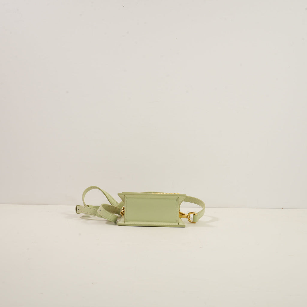 Jacquemus Le Chiquito Mini Top Handle Bag in Light Green (Dustbag, Strap)