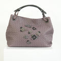 Bottega Veneta Intrecciato Woven Leather Hobo Bag Purple Mauve