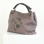 Bottega Veneta Intrecciato Woven Leather Hobo Bag Purple Mauve