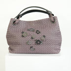 Bottega Veneta Intrecciato Woven Leather Hobo Bag Purple Mauve