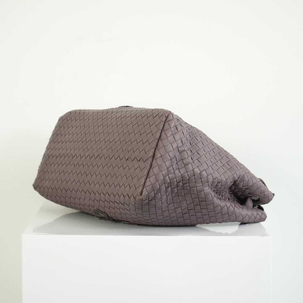 Bottega Veneta Intrecciato Woven Leather Hobo Bag Purple Mauve