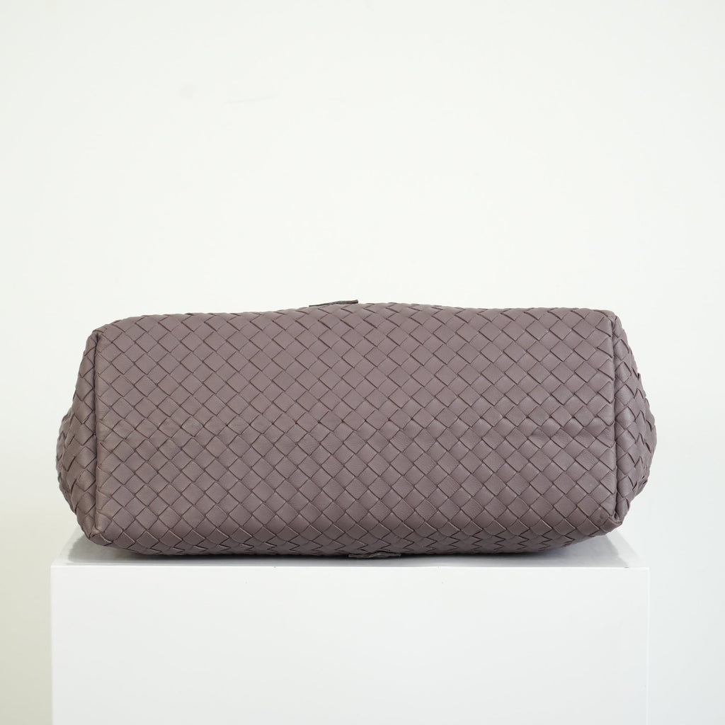 Bottega Veneta Intrecciato Woven Leather Hobo Bag Purple Mauve