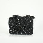 Chanel 2023 Classic Flap Bag Tweed Black Mini Shoulder Bag Limited Edition