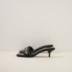 Givenchy G Woven Leather Heeled Mule in Black Leather (size 37 1/2) (dustbag)