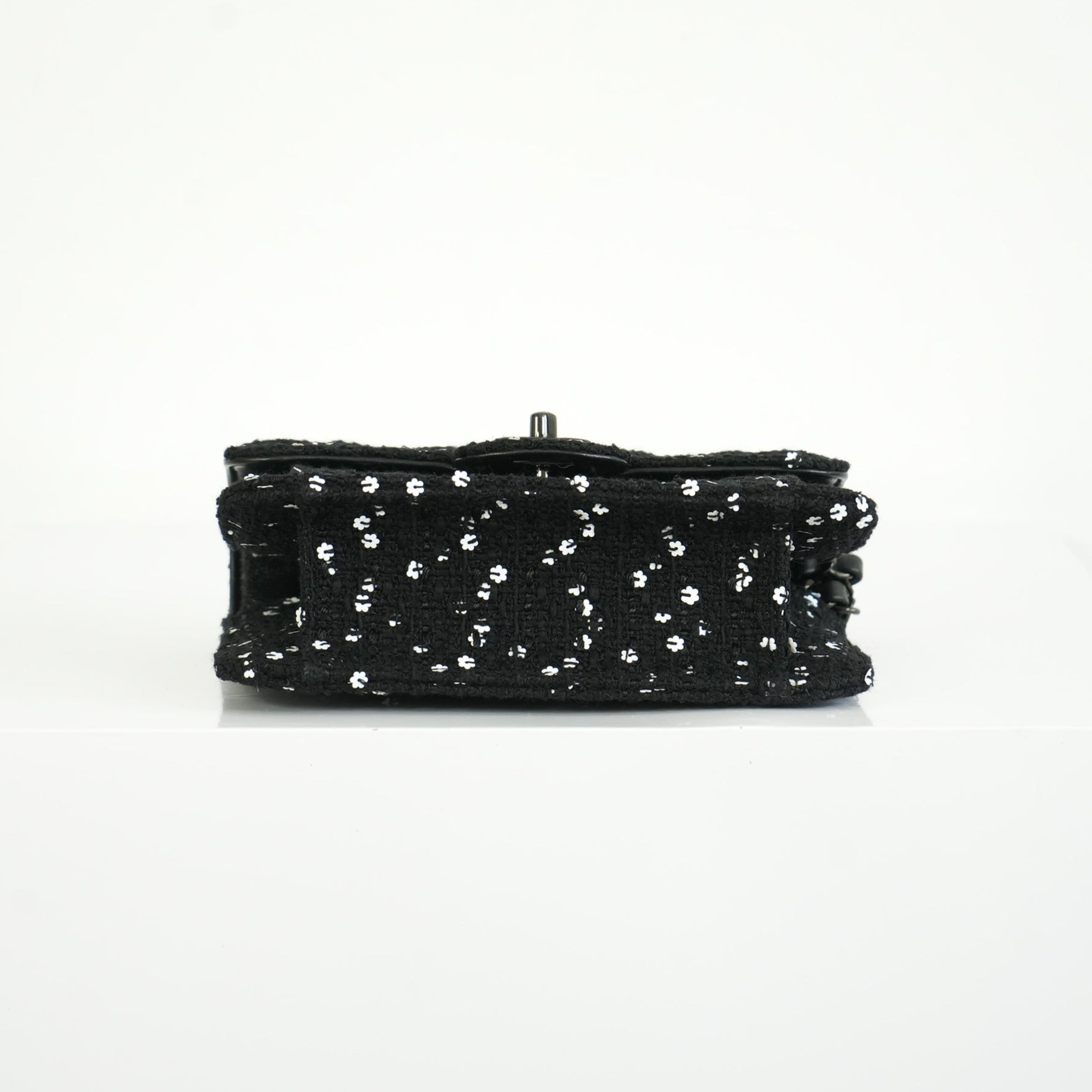 Chanel 2023 Classic Flap Bag Tweed Black Mini Shoulder Bag Limited Edition
