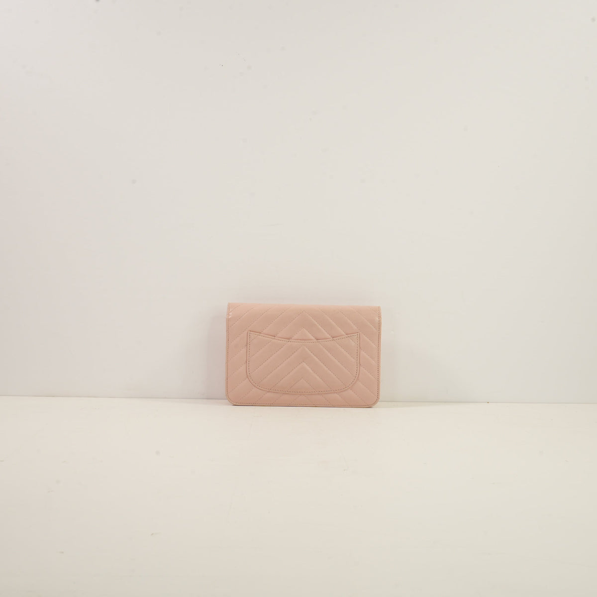Chanel Light Pink Chevron Quilted WOC