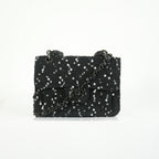 Chanel 2023 Classic Flap Bag Tweed Black Mini Shoulder Bag Limited Edition