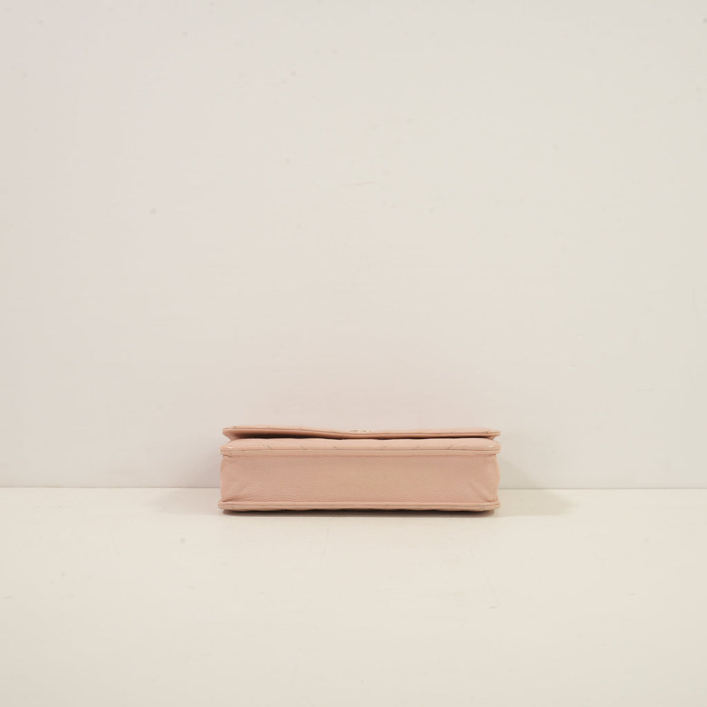 Chanel Light Pink Chevron Quilted WOC