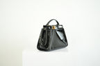 Fendi Mini Peekaboo Black Patent Leather Handbag Gold Hardware