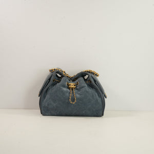Chanel 25 Blue Quilted Suede Small Hobo Bag (2025)