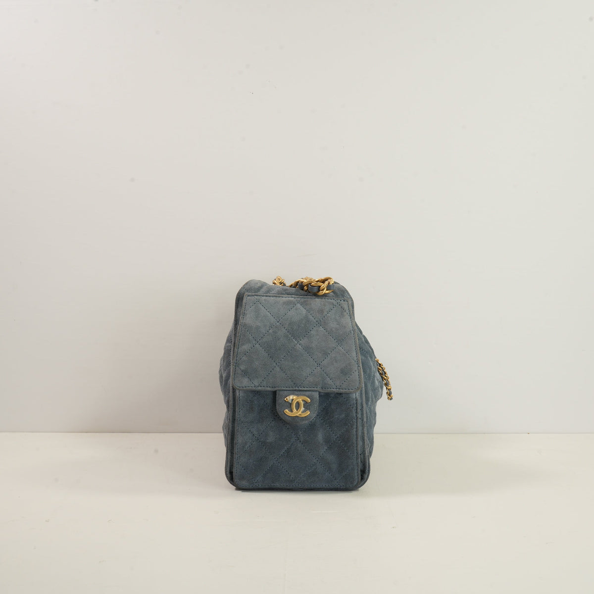 Chanel 25 Blue Quilted Suede Small Hobo Bag (2025)