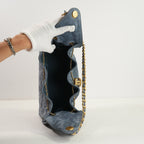 Chanel 25 Blue Quilted Suede Small Hobo Bag (2025)