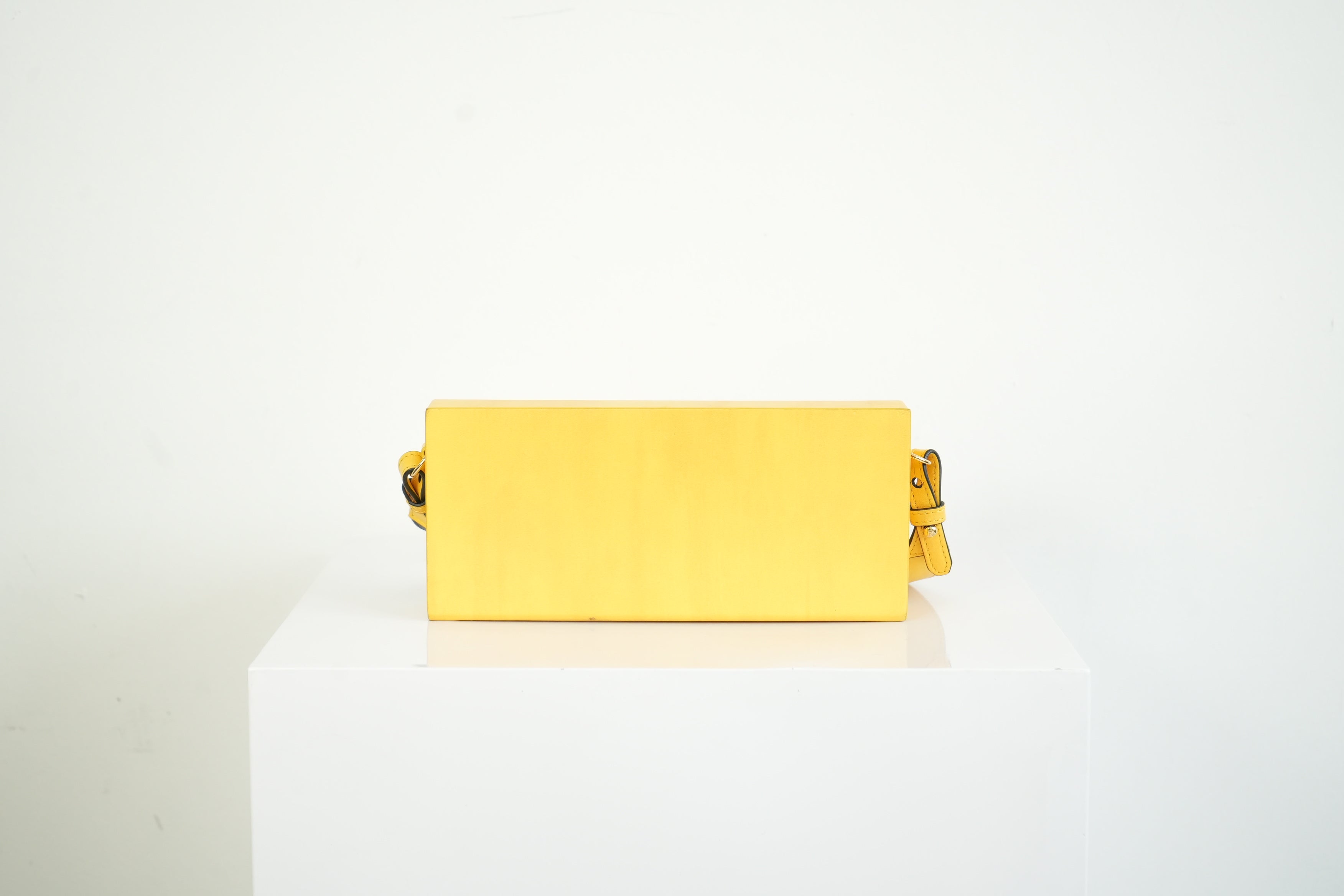 Fendi Roma Rigid Box Bag Yellow Leather Crossbody