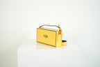Fendi Roma Rigid Box Bag Yellow Leather Crossbody