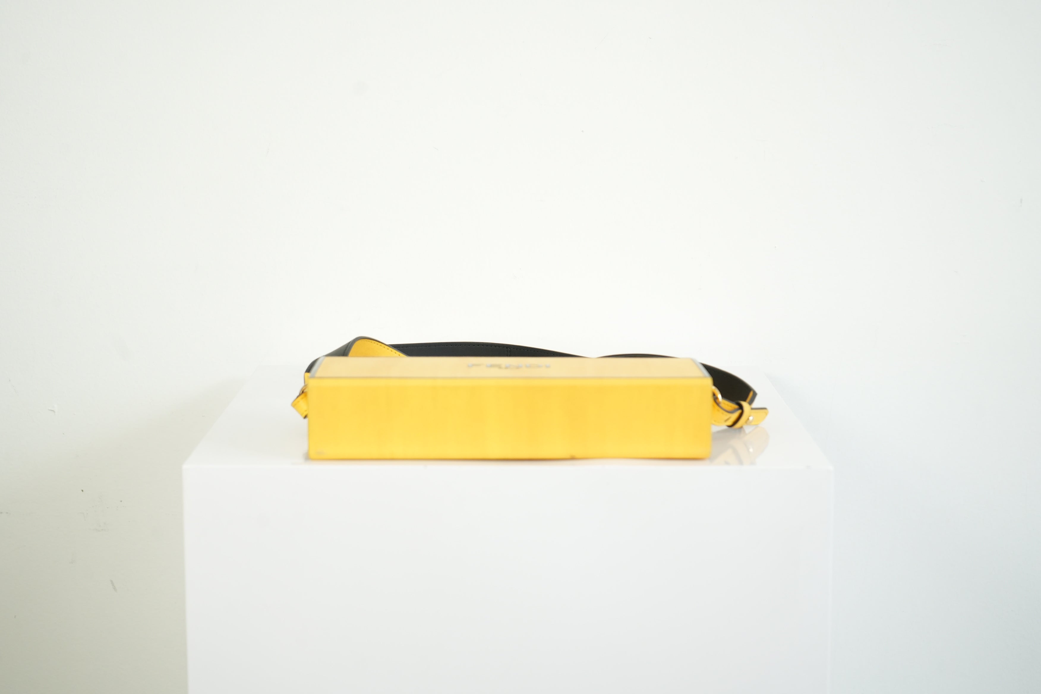 Fendi Roma Rigid Box Bag Yellow Leather Crossbody