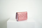 Chanel Boy Bag Metallic Pink Patent Leather Shoulder Clutch WOC
