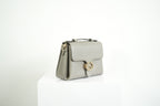 Gucci Interlocking G Grey Pebbled Leather Top Handle Crossbody Bag