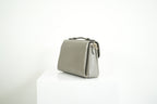 Gucci Interlocking G Grey Pebbled Leather Top Handle Crossbody Bag