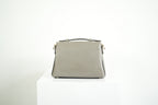 Gucci Interlocking G Grey Pebbled Leather Top Handle Crossbody Bag