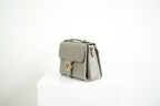 Gucci Interlocking G Grey Pebbled Leather Top Handle Crossbody Bag