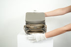 Gucci Interlocking G Grey Pebbled Leather Top Handle Crossbody Bag