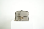 Gucci Interlocking G Grey Pebbled Leather Top Handle Crossbody Bag