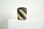 Gucci GG Marmont Quilted Stripe Leather Mini Bucket Bag Black Beige