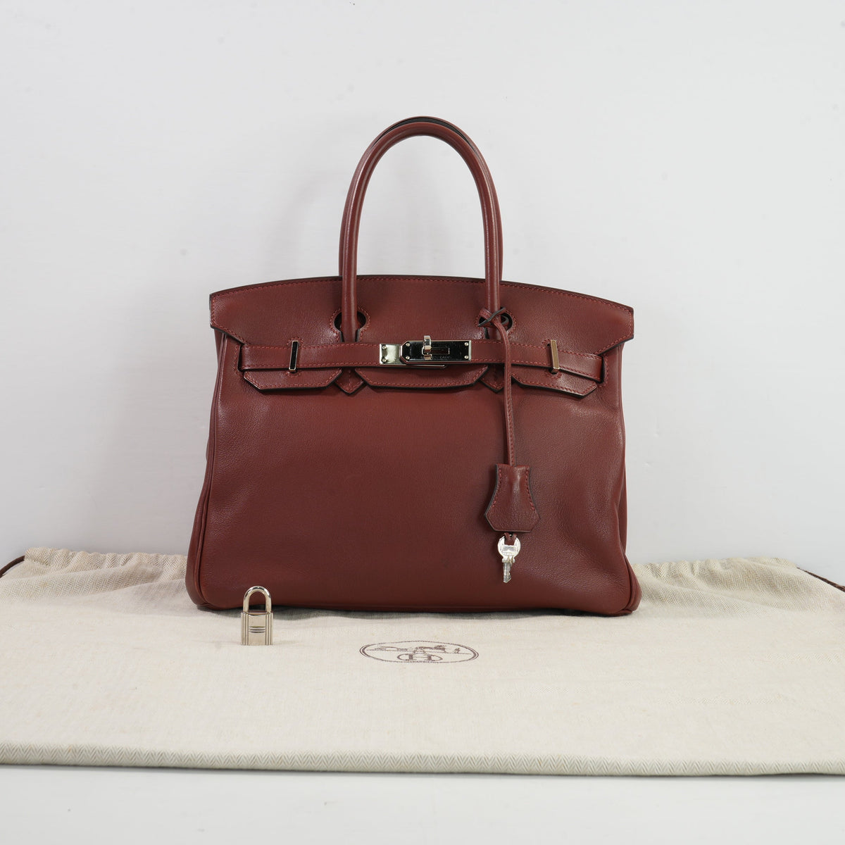 Hermes Birkin 30 Bordedaux Swift Leather (Dustbag, Lock & Key, Clochette)