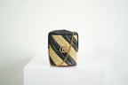Gucci GG Marmont Quilted Stripe Leather Mini Bucket Bag Black Beige