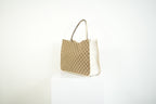 Gucci 1955 Horsebit Tote Bag GG Supreme Canvas White Leather