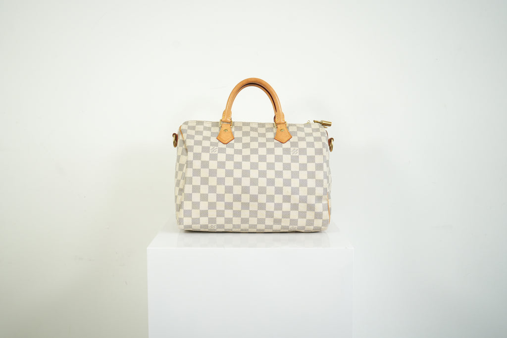 Louis Vuitton Speedy 30 Bandouliere Damier Azur Canvas Crossbody Bag
