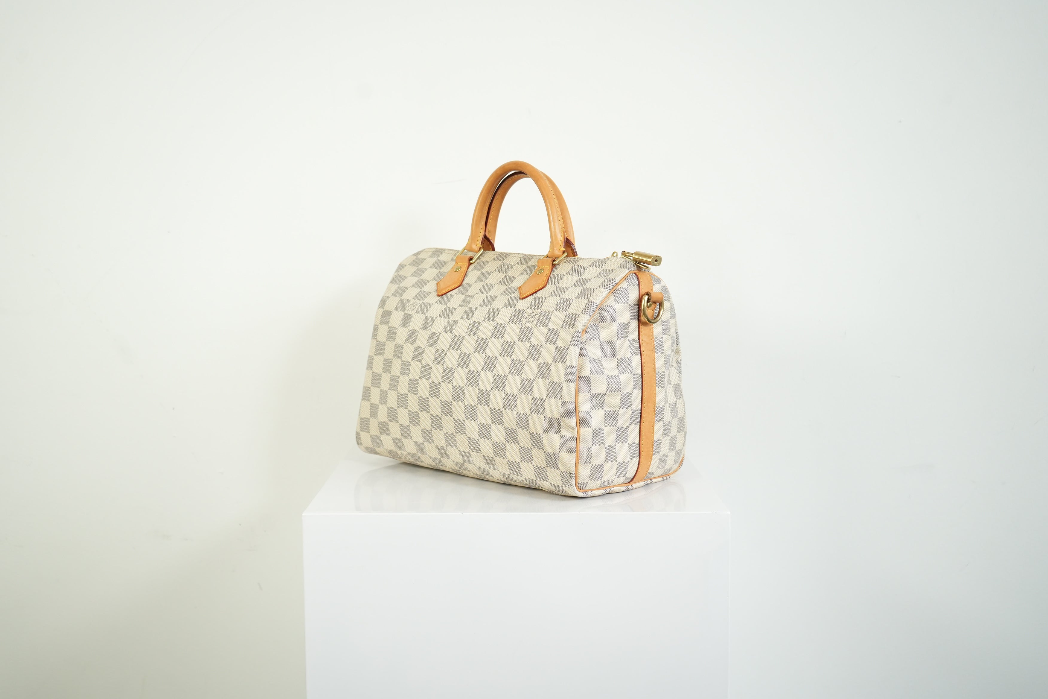 Louis Vuitton Speedy 30 Bandouliere Damier Azur Canvas Crossbody Bag