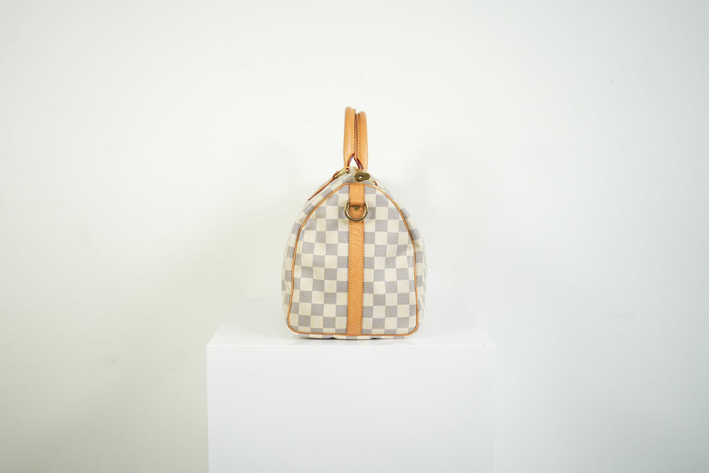 Louis Vuitton Speedy 30 Bandouliere Damier Azur Canvas Crossbody Bag