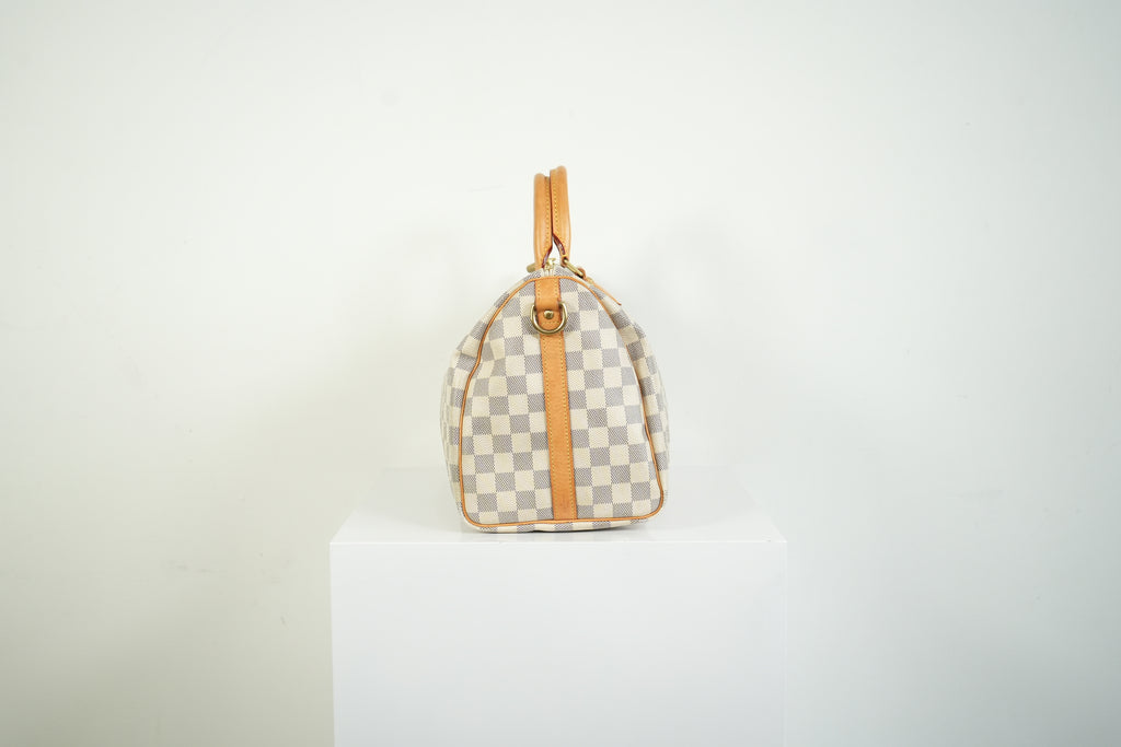 Louis Vuitton Speedy 30 Bandouliere Damier Azur Canvas Crossbody Bag