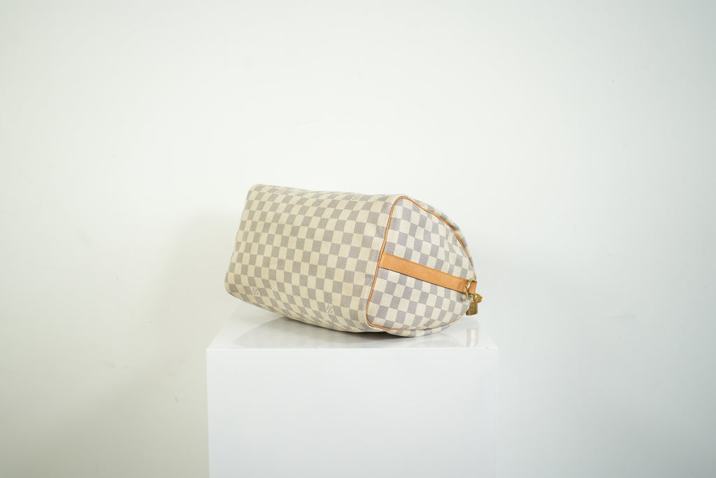 Louis Vuitton Speedy 30 Bandouliere Damier Azur Canvas Crossbody Bag
