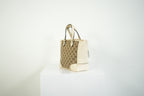 Gucci Bree GG Canvas Top Handle Bag Ivory Leather Crossbody Tote