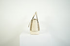 Gucci Bree GG Canvas Top Handle Bag Ivory Leather Crossbody Tote